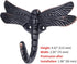 Dragonfly Hooks Wall Hooks for Hanging, Oil Rubbed Bronze Coat Hooks Wall Mounted Towel Hooks,Heavy Duty Key Holder for Decor,Pack of 4...