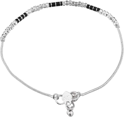 Efulgenz Indian Anklets for Women Indian Style Anklet Pair for Women Silver Payal for Women Oxidised Silver Jewelry Set Indian Indian Ankle Bracel...