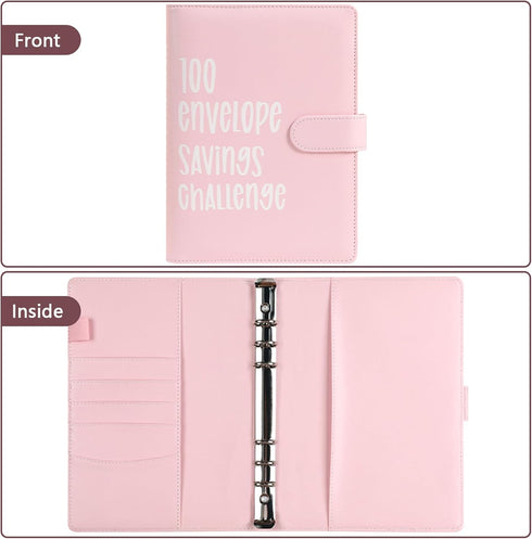 Toguma 100 Envelopes Money Saving Challenge Book, Easy and Fun to Save to 5,050, Savings Challenges Book with Envelopes Clearly Visible Budget Pla...