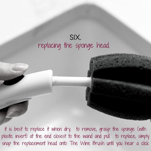 | Replacement Sponge Head for The WINE Brush Wine Glass and Stemware Cleaning Wand, 2 Count...