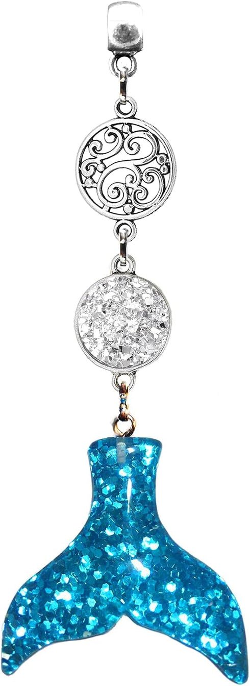 Handmade Bling Mermaid Mirror Car Charm Hanger Dream Catcher Ornament (Aqua)...