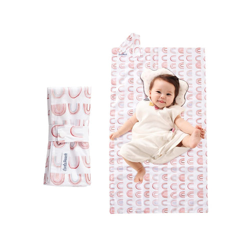 Baby Diaper Changing Pad Wipeable Portable Changing Pad, Foldable Travel Changing Mat for Baby, Newborns Toddlers Shower Gifts 2Pack?Rainbow, 16"x...