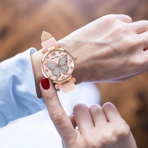 Women Wrist Watch:Analog Q-uartz Watch Butterflies Dial for Women...