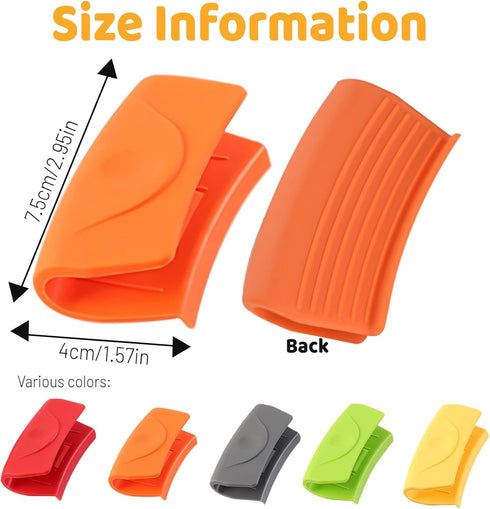 2 Pcs Silicone Hot Handle Holder, Cast Iron Skillet Handle Covers Heat Resistant, Non-Slip Pot Handle Grip Sleeves, Assist Pan Holder Protectors f...