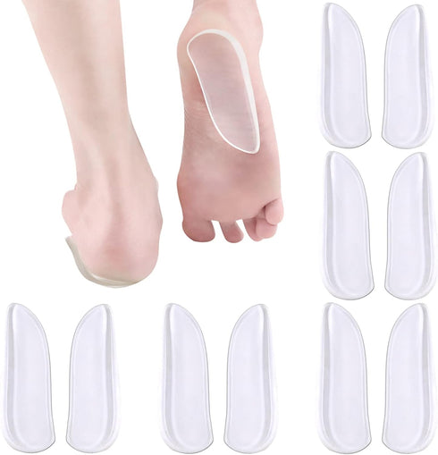 5 Pairs Medial & Lateral Heel Wedge Silicone Insoles - Corrective Adhesive Shoe Inserts for Foot Alignment, Knock Knee Pain, Bow Legs, Osteoarthri...