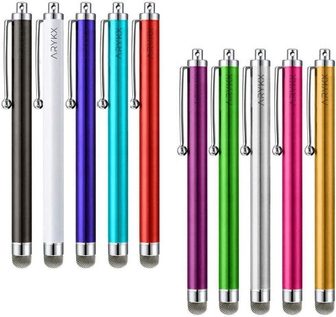 Stylus Pen, ARYKX 10 Pack of Fiber Mesh Tip Stylus for Touchscreen Devices Universal Precision Stylus Pen for iPhone, iPad, Kindle, Apple iPad Air...
