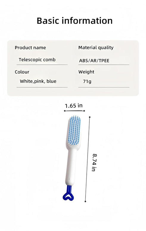 Self-Cleaning Hairbrush - Anti-Static Massage Comb with Retractable Bristles - Ergonomic Handle Hair Comb -Upgraded soft comb teeth are suitable f...