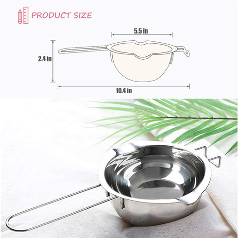 Double Boiler Stainless Steel Pot for Melting Chocolate, Candy and Candle Making (18/8 Steel, 2 Cup Capacity, 480ML)...