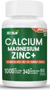 Calcium Magnesium Zinc with Vitamin D3, Boron, K2 & B12 (60 Capsules)...