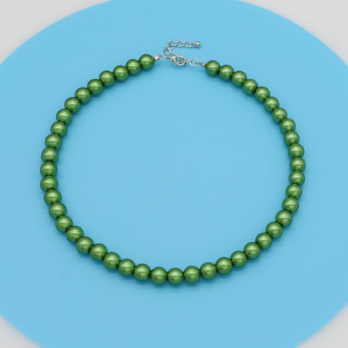 Long Simulated 10mm AAA Pearl Strand Necklace for Women Multicolor Pearl Choker Necklace 1920s Pearl Statement Necklace Costume Jewelry...