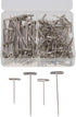 150Pcs T Pins, 1&2 Inch Sewing Pins Long Straight Pins for Foam Head with Box, Stainless Steel Wig Pins for Wigs, T Pins for Knitting Sewing, Quil...