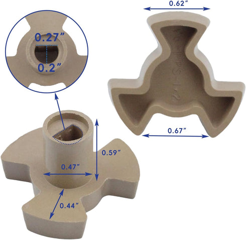 Microwave Oven Shaft, Microwave Oven Turntable Roller Guide Support, for Kitchen Microwave, High Temperature Resistance, Shaft Length - 0.59"(2pcs...