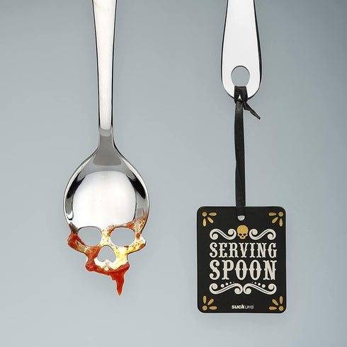 Suck UK | Skull Serving Spoon | Stainless Steel Serving Utensils | Kitchen Spoons For Gothic Home Decor | Goth Kitchen Serving Spoon | Slotted Spo...