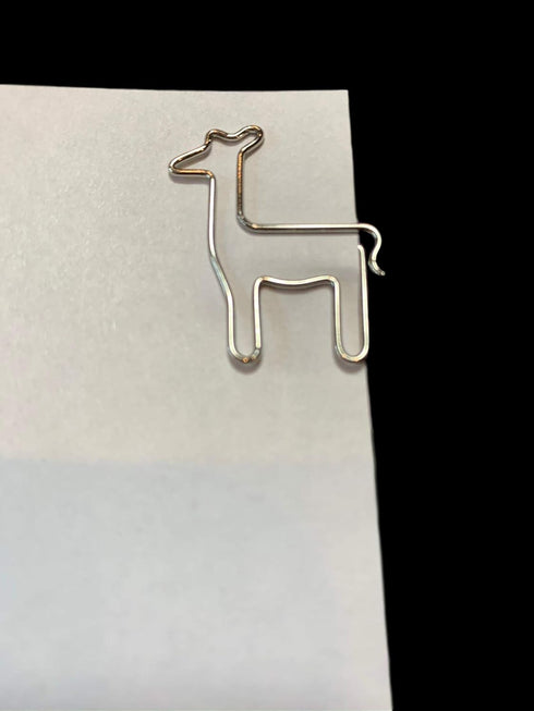 100 Count Giraffe Shaped Paper Clips Great for Paper Clip Collectors or Office Gift - Comes in Round Tin with Lid and Gift Box (Silver)...