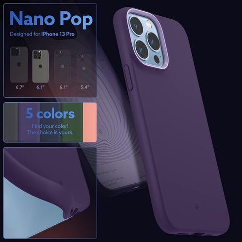 Caseology Nano Pop Silicone Case Compatible with iPhone 13 Pro Case (2021) - Light Violet...