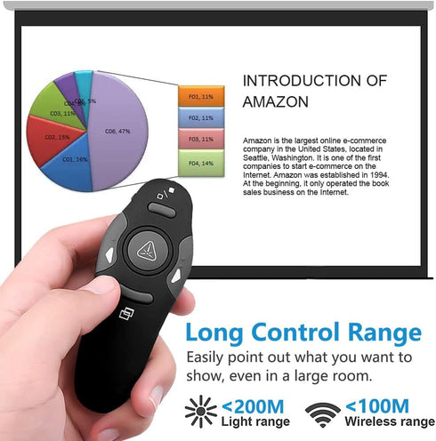 Presentation Clicker for PowerPoint Presentation Remote, RF 2.4GHz Wireless Presenter Remote USB Google Slide Advancer PPT PowerPoint Clicker for ...