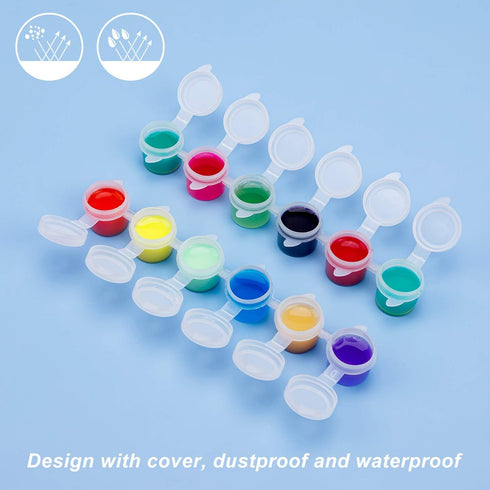 120 Paint Pots with Lids, 5ml/0.17oz Large Empty Paint Pots with Lids, Easy Open Acrylic Paint Container Paint Strips for Kids Classroom School Pa...