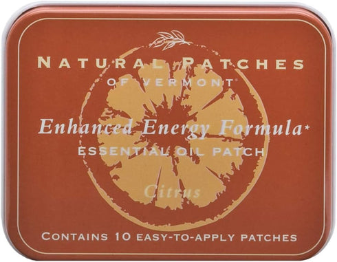 Natural Patches Of Vermont Citrus Enhanced Energy Essential Oil Body Patches, 10-Count Tins...