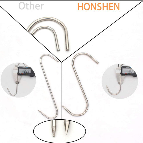 Meat Hooks 6 Inch 4mm S-Hook Stainless Steel Meat Processing Butcher Hook Pot Hooks (6 Inch)...