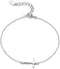 Dainty Sideways Cross Bracelet in Sterling Silver - Celebrity Style Horizontal Cross Bracelet...