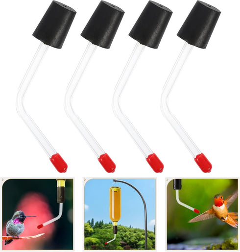 Yardwe 4 Pcs Hummingbird Feeder Tubes and Stoppers with Bb Hummingbird Feeder Replacement Parts Making Your Bird Feeders...