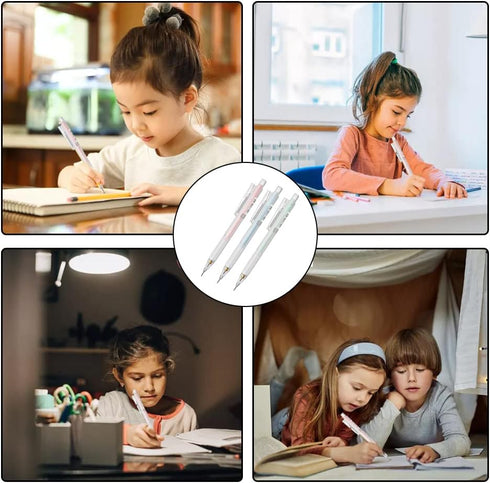 3 Pcs Automatic Retractable 0.5mm Mechanical Pencils for Office Drafting - Propelling Pencils for Classroom/Home Use...