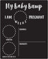 My Baby Bump Pregnancy Timeline Dry Erase Sign / 10" x 12" Black Dry Erase Style Mother Baby Size Tracking Sign/Monthly Milestone New Mom Photo Pr...