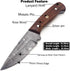 Damascus Custom Handmade Hunting Knife Survival Knife - Ideal for Skinning, Camping, Outdoor - EDC Fixed Blade Bush craft Knife with Walnut Wood &...