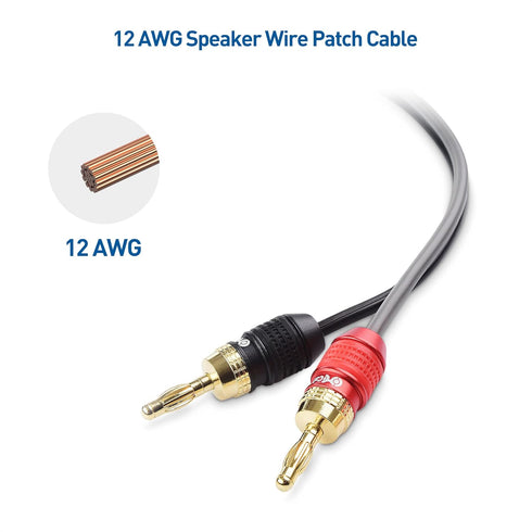 Cable Matters Heavy Duty 12 ft Speaker Wire 12 Gauge, Oxygen-Free Bare Copper (OFC) Banana Plug Speaker Cable - 12 Feet / 3.6 Meters...