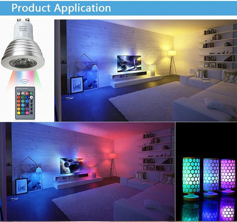 OMTO GU10 3W RGB Color Changing Spotlight with IR Remote Control Mood Ambiance Lighting colorful LED Light Bulbs,Dimmable 85-265V (Pack of 5)...