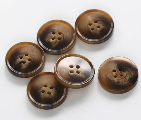 50PCS 5/8 inch (15mm) Suit 4-Hole Buttons Overcoat Resin Brown Color Buttons Crafts DIY Projects...