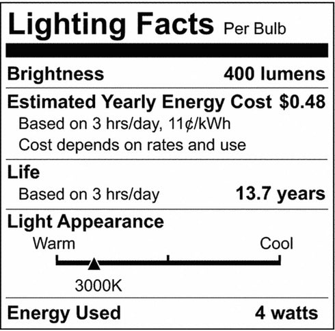 Satco 21860-4T6.5/LED/CL/930/120V/E17/1CD Tubular (S21860) Intermediate Screw Base Exit Light Bulb...