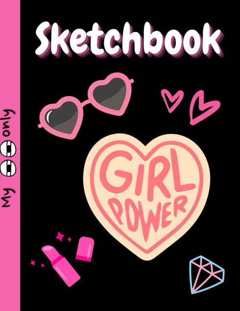 Girls Only Sketch Book: 100 Pages 8.5 x 11 inches Large Blank Sketchpad Notebook for Kids to Drawing, Journaling, Writing, Crayon Coloring Sketchi...