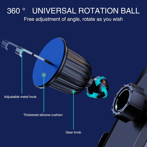 1 PC Car Mobile Phone Holder, 360-degree Rotation Intelligent Gravity Sensing Design Telescopic Spiral Clip A/C Outlet Navigation Holder, Auxiliar...