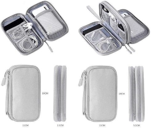 Electronic Organizer Bag, Waterproof Portable Travel Cable Storage Bag, Multifunctional Cord Storage Case for USB Drive, Dard Drive, Power Bank, C...