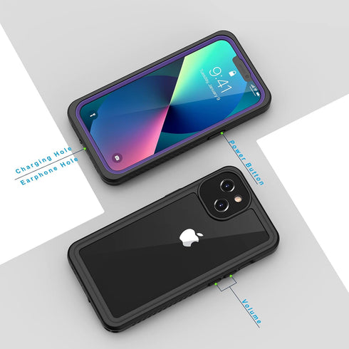 Lanhiem for iPhone 13 Case, IP68 Waterproof Dustproof Shockproof Cases with Built-in Screen Protector, Full Body Sealed Protective Front and Back ...