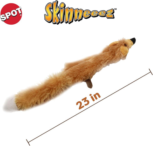 SPOT Skinneeez | Stuffless Dog Toy with Squeaker for All Dogs | Tug-of-War Toy for Small and Large Breeds | 23" | Fox Design | by Ethical Pet...