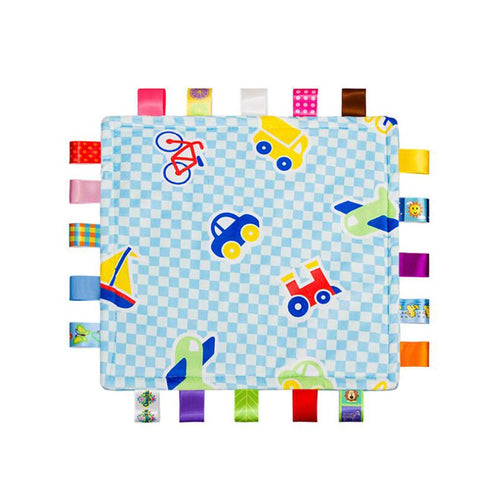 G-Tree Baby Infant Taggy Blanket Soft Touch Plush Colourful Security Comfortable Taggie Presant Blue Car,Best Gift Present for Babies...