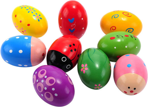 Easter Wooden Egg Shakers Maracas for Party Favors, Classroom Prize Supplies and Percussion Musical Instrument(9 PCS)...