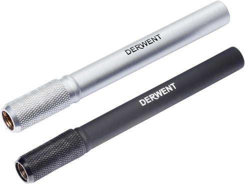 Derwent Pencil Extender Set, Silver and Black, for Pencils up to 8mm, (2300124)...