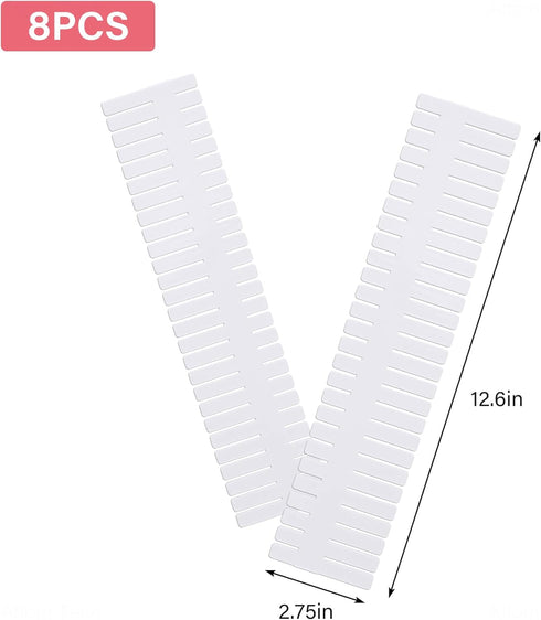 NiHome 8PCS Adjustable Drawer Divider Set, 12.6"x2.75" Flexible Plastic Drawer Organizer Grid for Socks, Underwear, Makeup, Stationary Storage, Ho...