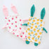 Bunny Security Blanket for Boys and Girls,Cotton Soft Breathable Muslin Soothing Towel Appeasing Toy for Infant,Newborn Gift,2 Pcs Set (Strawberry...