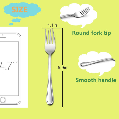 LIANYU 12-Piece Toddler Forks, Kids Silverware Forks for 2-10 Year Old, Children Cutlery Flatware Set, Kids Utensils Forks Set for Home Preschools...