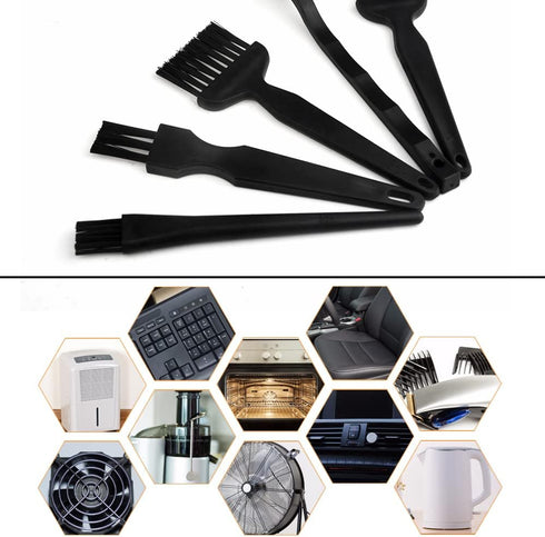 10 in 1 Portable Plastic Handle Nylon Anti Static Brushes Keyboard Cleaning Brush Kit for Cleaning Computer Keyboard Car Lab (Black)...