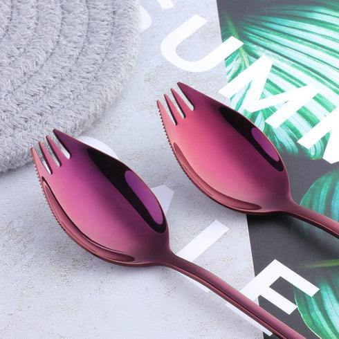 Buyer Star Sporks 6-pack 18/8 Stainless Steel Sporks for Everyday Household Use, 7.6-Inch / 1.6-Ounce/Ice Cream Spoon & Salad Forks, Fruit Appetiz...