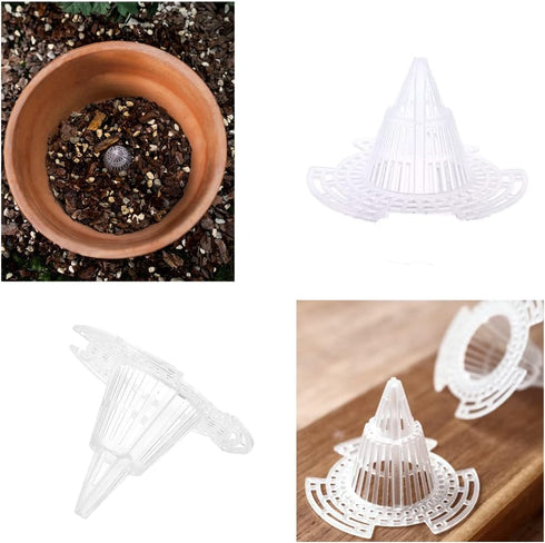 15 Pack Flower Pot Hole Mesh Pad Plastic Cone Bottom Grid Gasket Drain Mat Cover Drainage Screen for Plants Bonsai Gardening Breathable Hydrophobi...