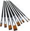 9pcs Flat Pointed Tip Nylon Hair Acrylic Watercolor Brush Artists Paint Brush Set Black...