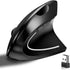 Ergonomic Optical Wireless Mouse Stylish Rechargeable 2.4G Optical Vertical Mice Cordless Mouse with USB Receiver, 800/1200 /1600 DPI, 5 Buttons f...