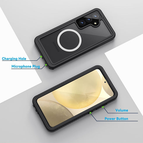 Lanhiem Magnetic for Samsung Galaxy S24+ Plus Case, IP68 Waterproof Dustproof Case with Built-in Screen Protector, Rugged Full Body Protective Cov...