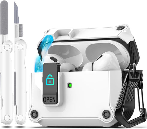 R-fun Compatible with AirPods Pro 2nd Generation 2023(USB-C),2022(Lightning Cable),1st Gen 2019 Charging Case, Full Drop Protection Auto Pop-Up Li...
